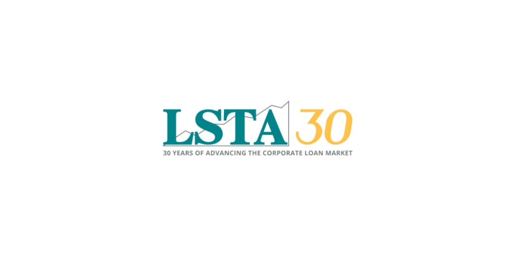 Logotipo de LSTA 30 celebrando treinta años impulsando el mercado de préstamos corporativos.