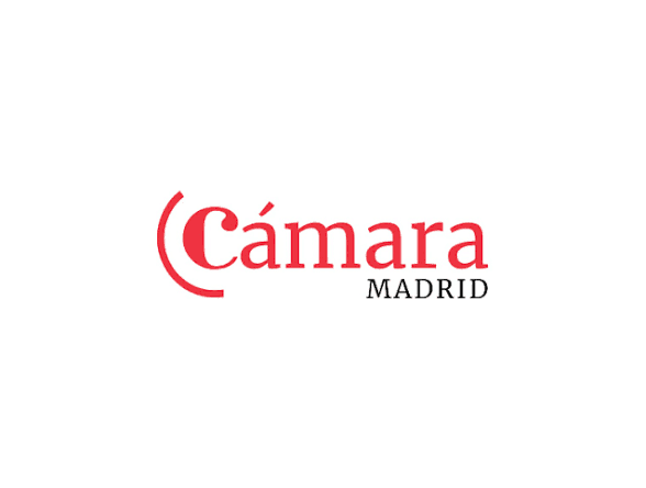 Logotipo de Cámara Madrid con la palabra Cámara en rojo y Madrid en negro.